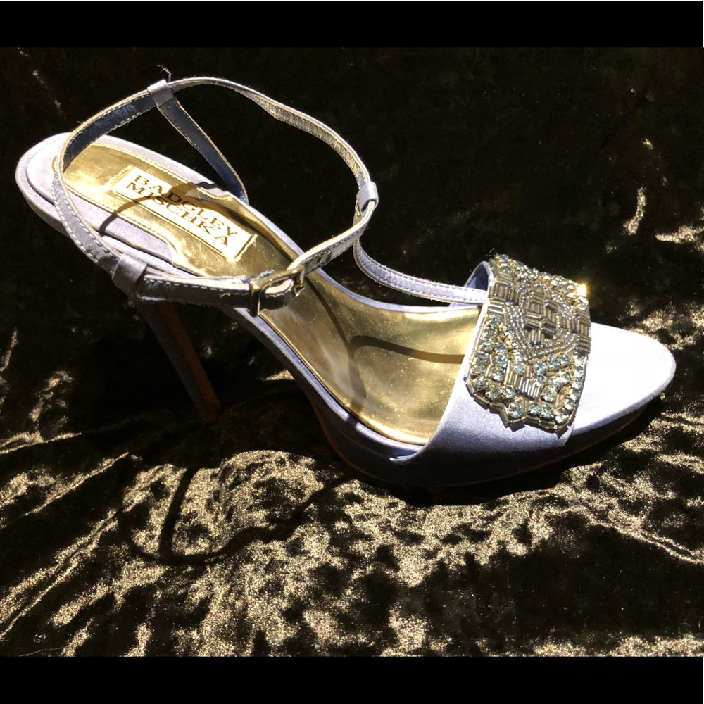 Jewel Badgley Mischka Blue Strappy Sandal Heels